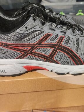 Asics Gray and Red Men's Running Shoe